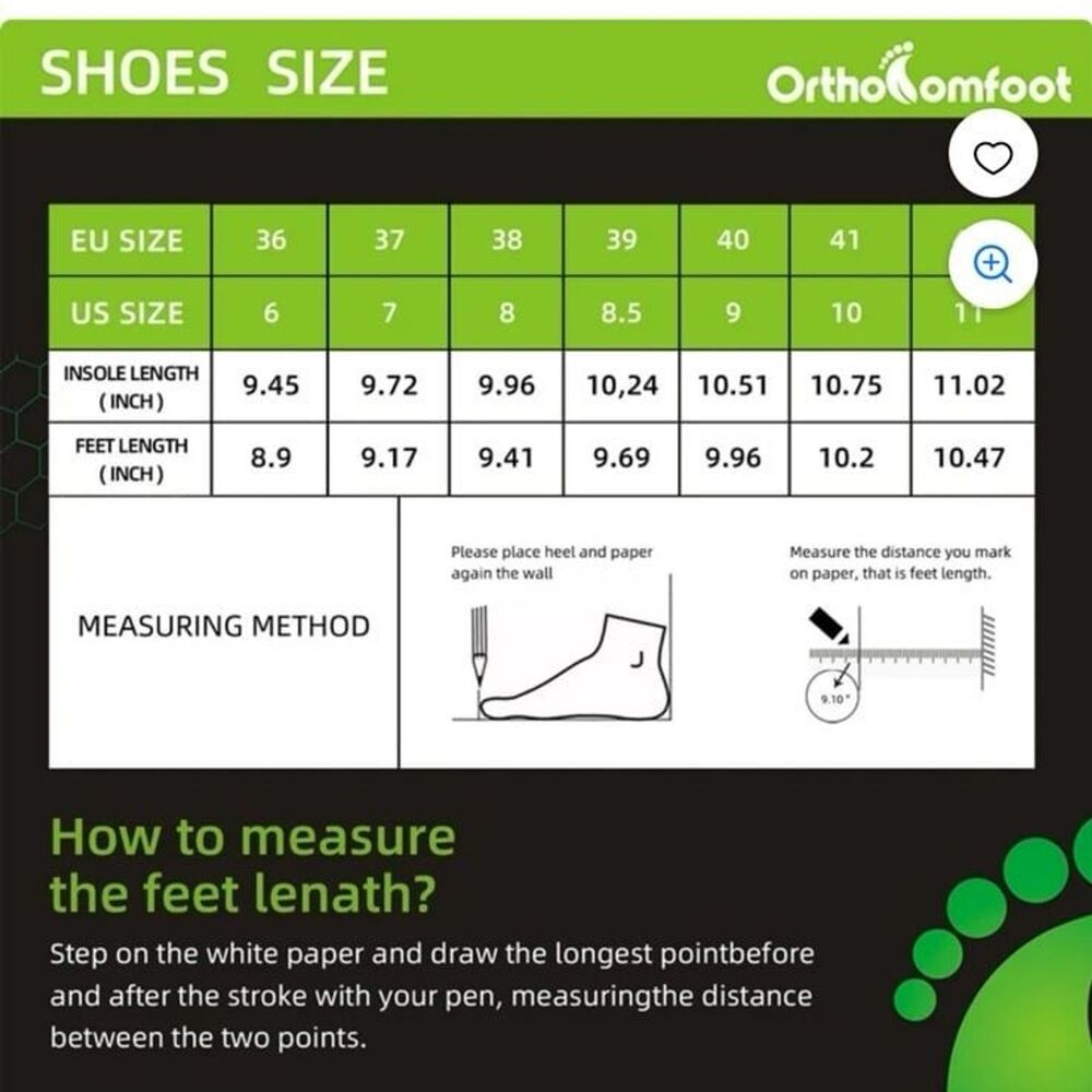 Orthocomfort Women's Slip On Shoes with Arch Support Black White Size 11 - Picture 6 of 12